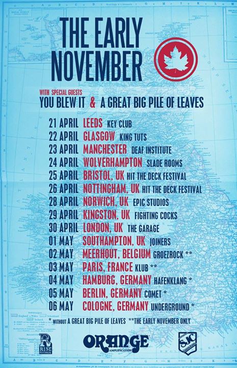 The Early November - UK and European Tour 2015 -poster