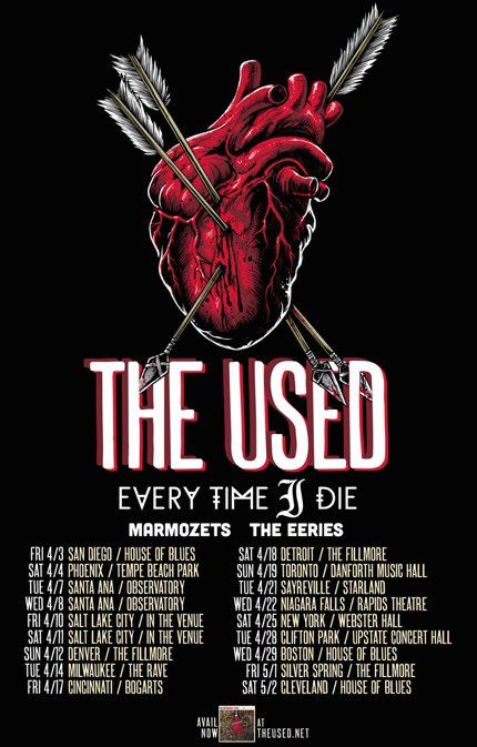 The Used - Spring North American Tour 2015 - poster
