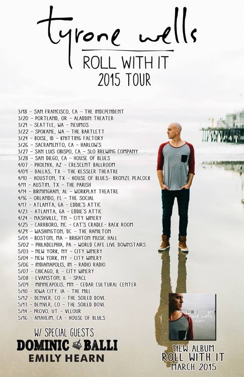 Tyrone Wells - Roll With It 2015 Tour - poster