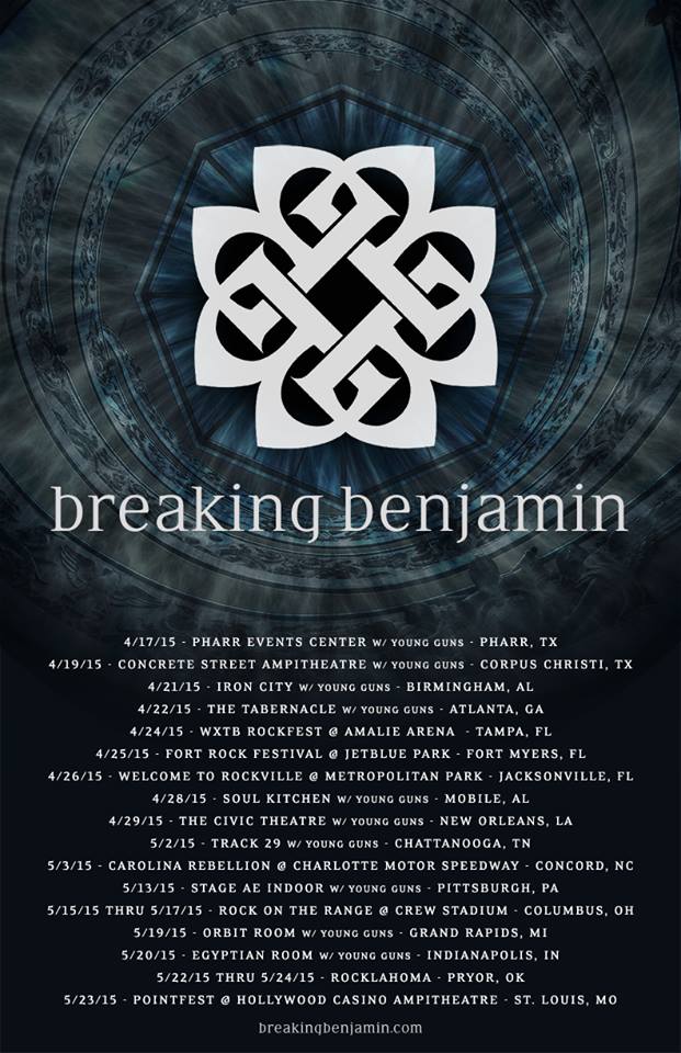 Breaking Benjamin - U.S. Spring Tour 2015 - poster