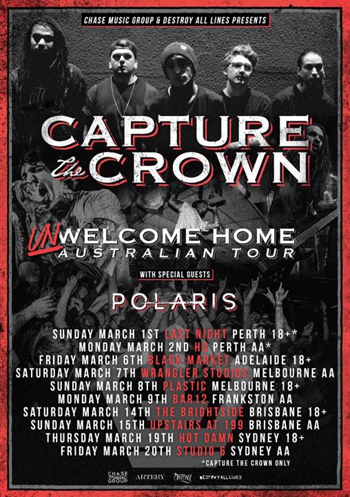 Capture The Crown - UNwelcome Home Austrailia Tour - Poster - 2015