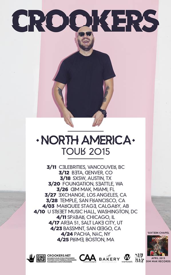 Crookers - North American Tour 2015 - poster
