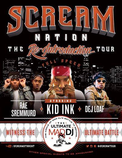 Kid Ink - Scream Nation The Re-Introduction Tour - poster