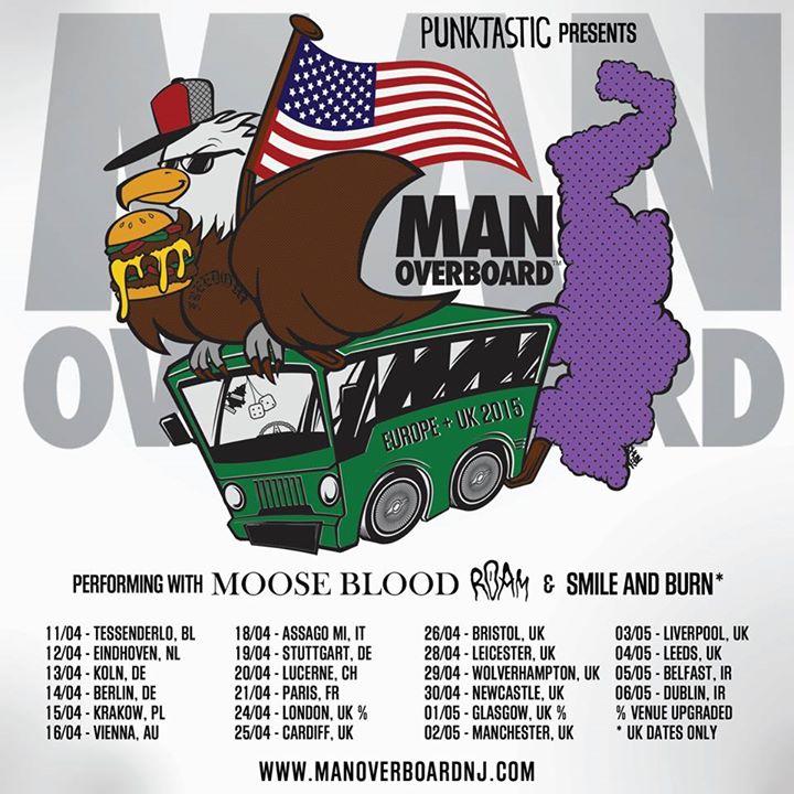 Man Overboard - UK & European Tour 2015 - poster