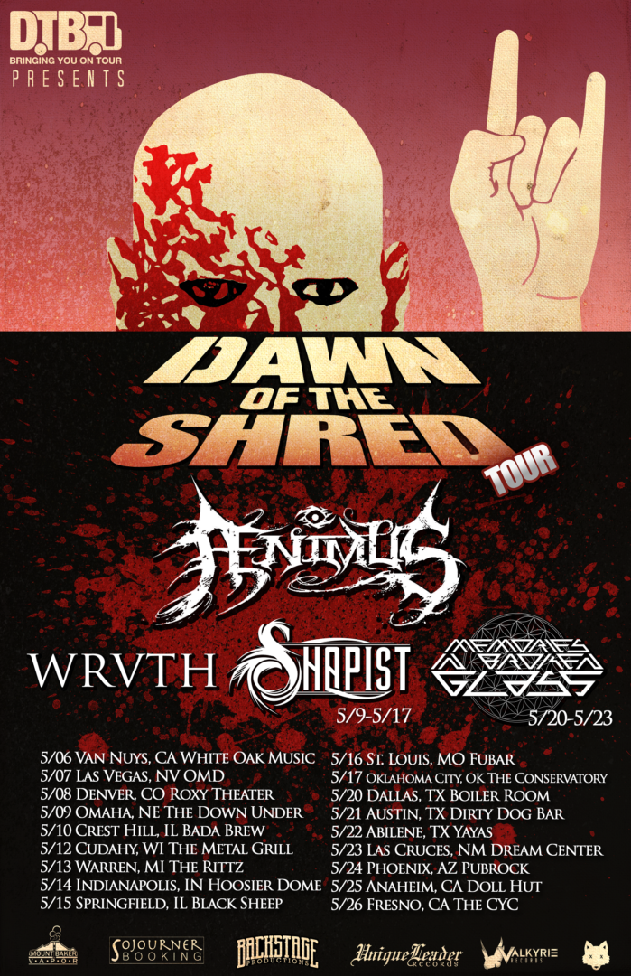 Aenimus - Dawn of the Shred tour - poster