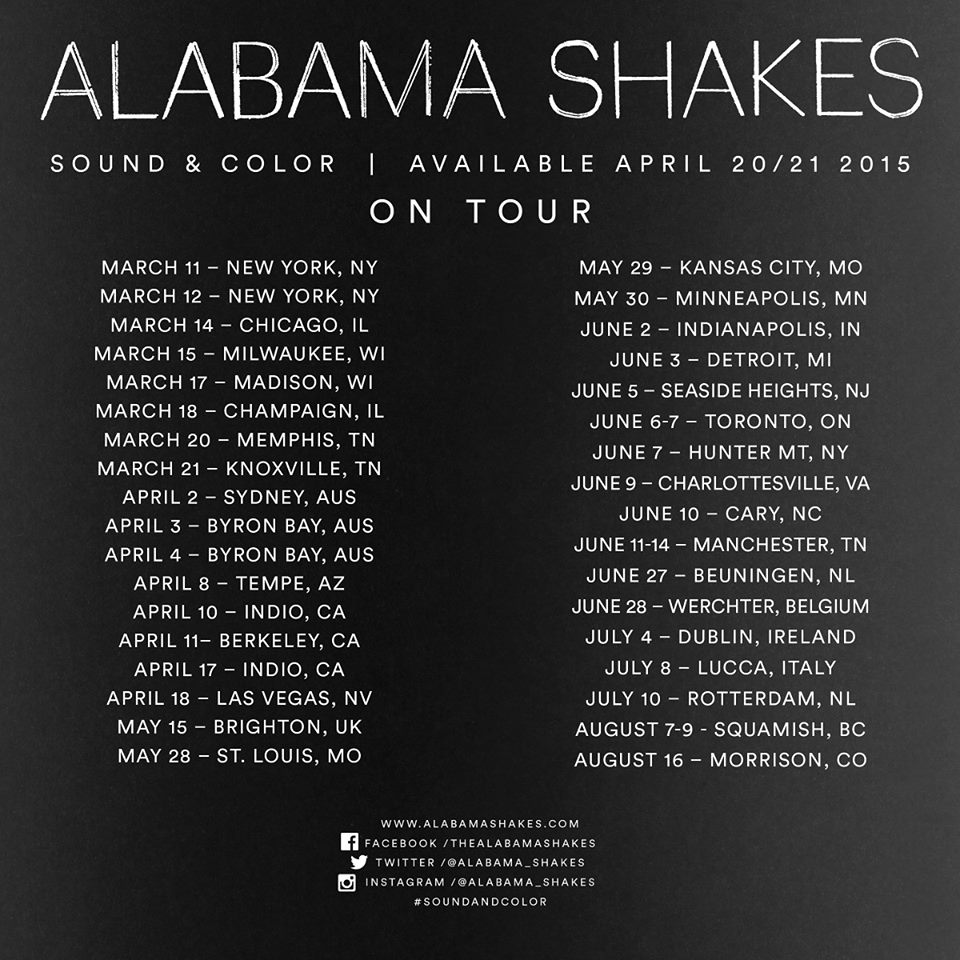 Alabama Shakes - North American Tour 2015 - poster