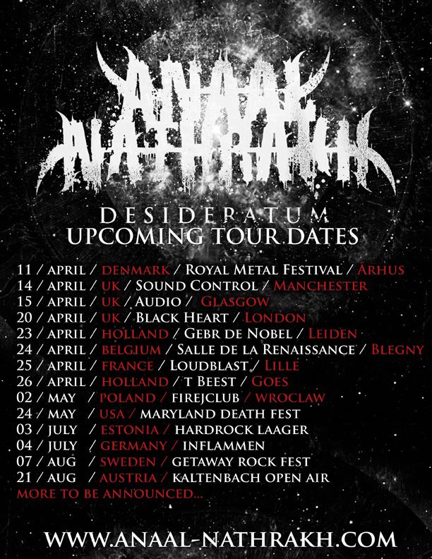 Anaal Nathrakh - European Spring 2015 Tour - poster