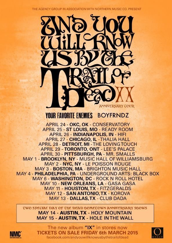 ...and you will know us by the trail of dead - U.S. Tour - Poster - 2015