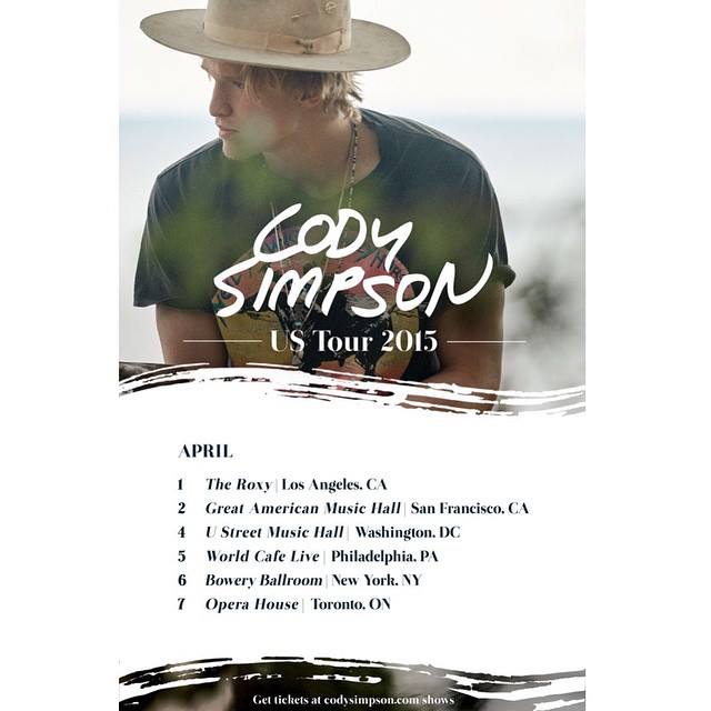 Cody Simpson - U.S. Spring Tour 2015 - poster