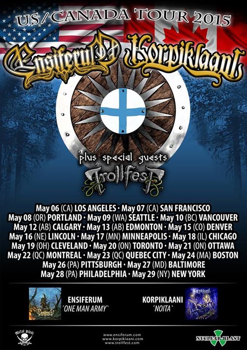 Ensiferum - U.S. Canada Tour - Poster - 2015