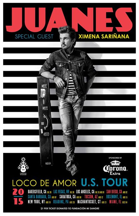Juanes - U.S. Tour 2015 - poster