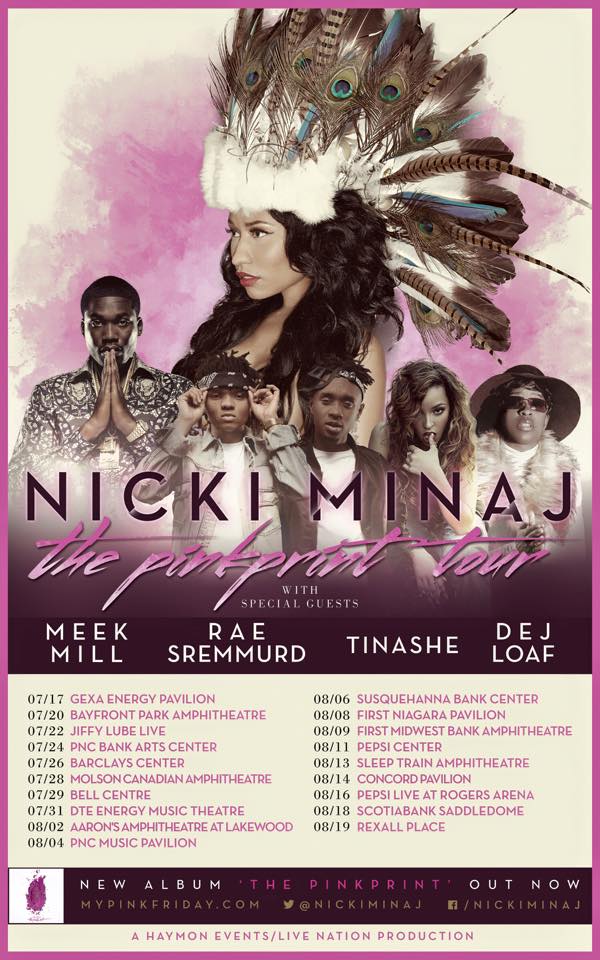 Nicki Minaj - The Pinkprint North American Tour - poster