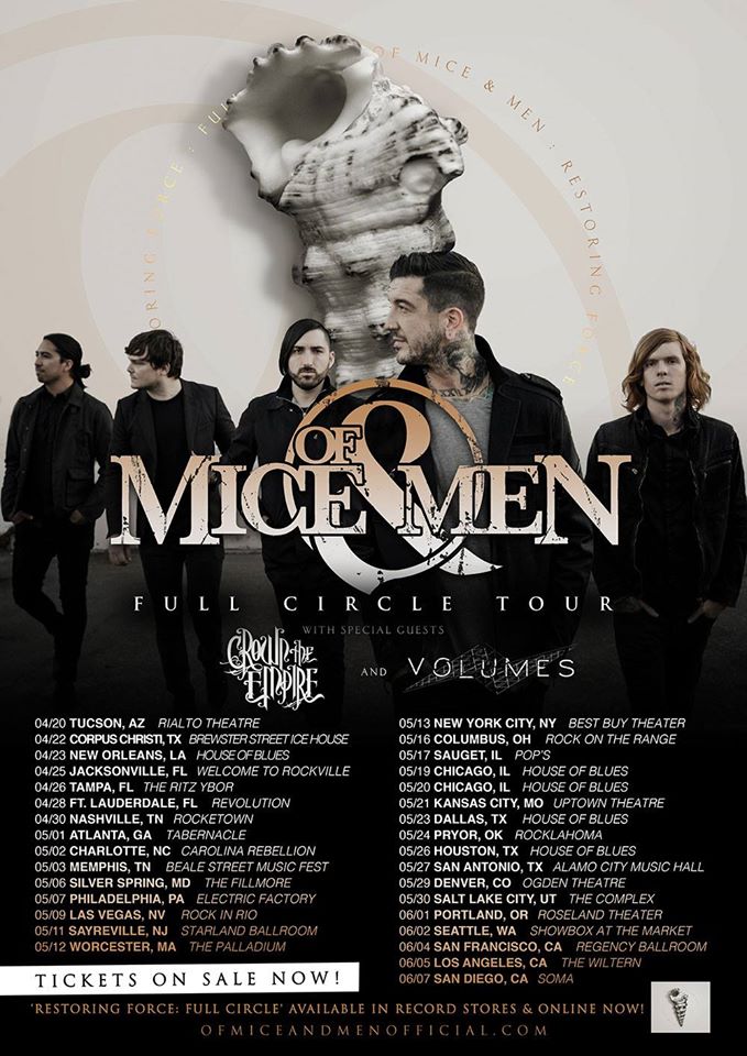 Of Mice & Men - Full Circle Tour 2015 - poster