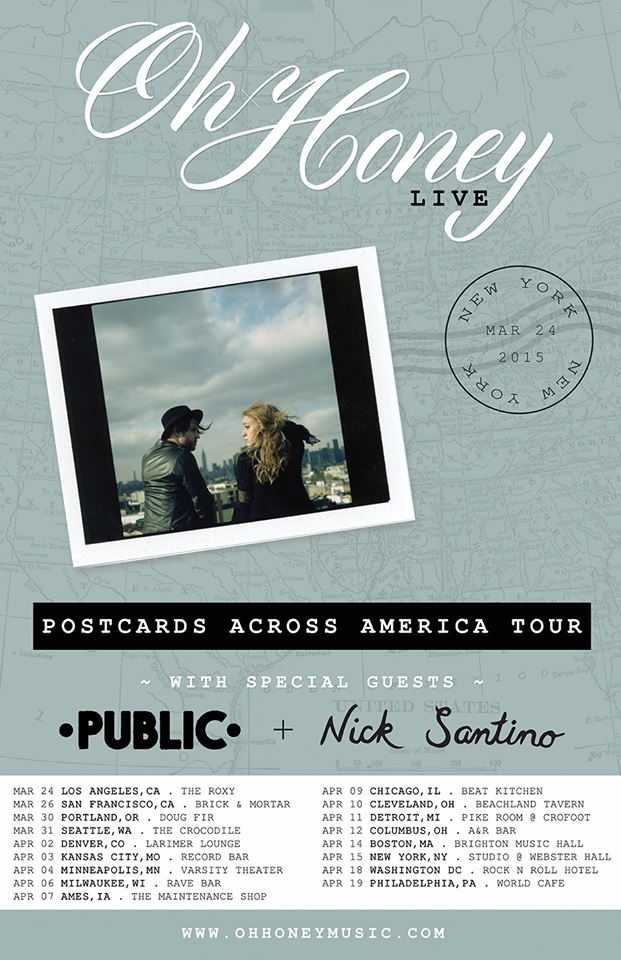 Oh Honey - Postcards Across America Tour - poster