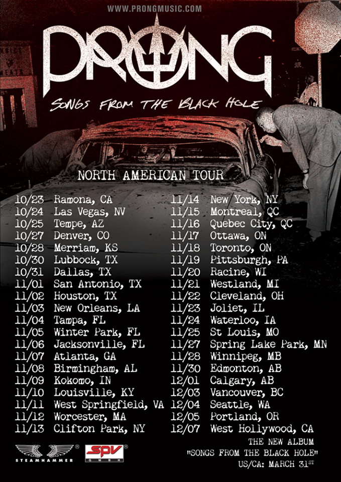 PRONG - North American Tour 2015 - poster