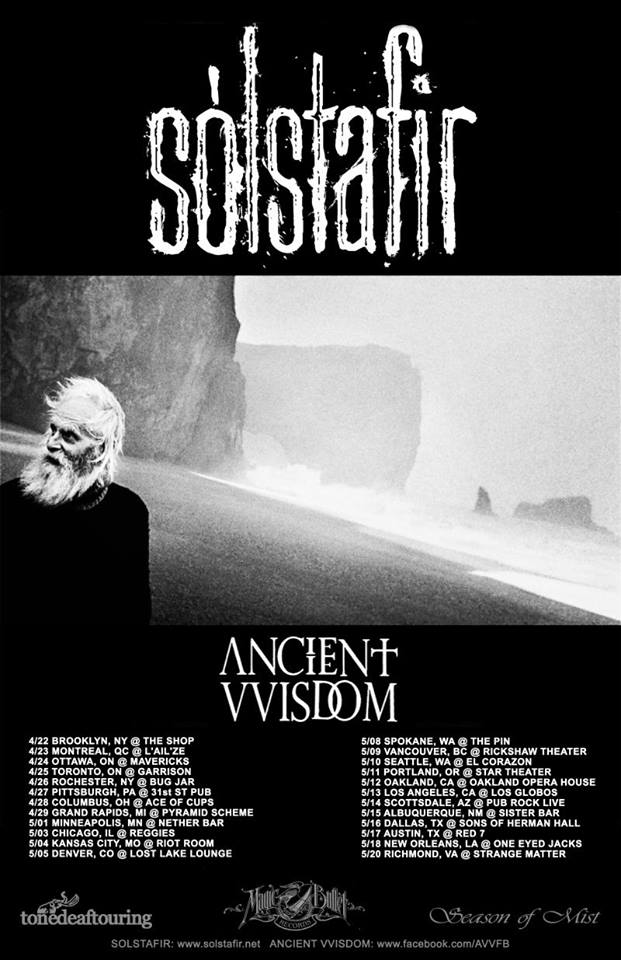 Sólstafir - North American Spring Tour 2015 - poster