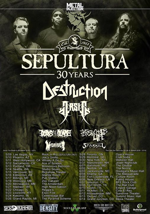 Sepultura - 30th Anniversary North American Tour - poster