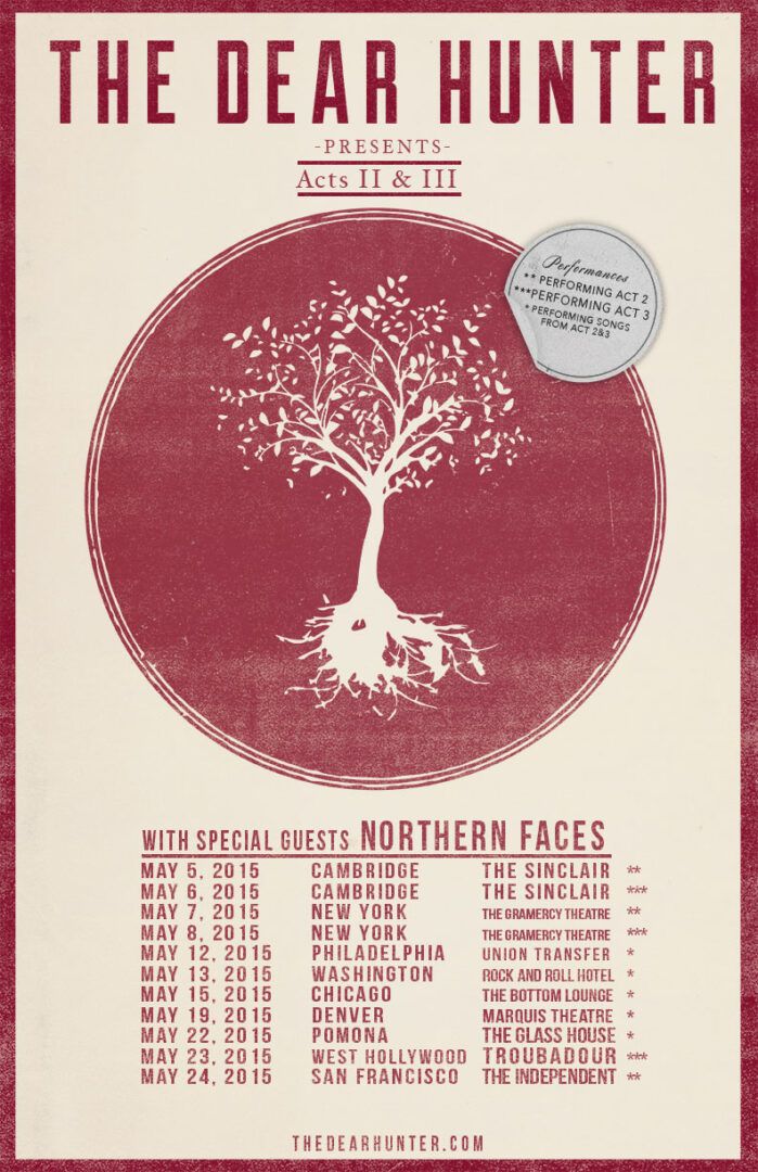 The Dear Hunter - U.S. Spring Tour 2015 - poster