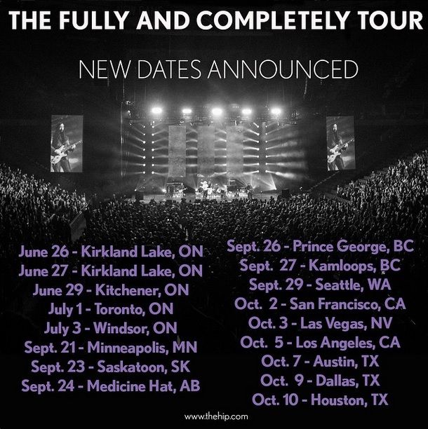 The Tragically Hip - Fully and Completely Tour - Poster - 2015