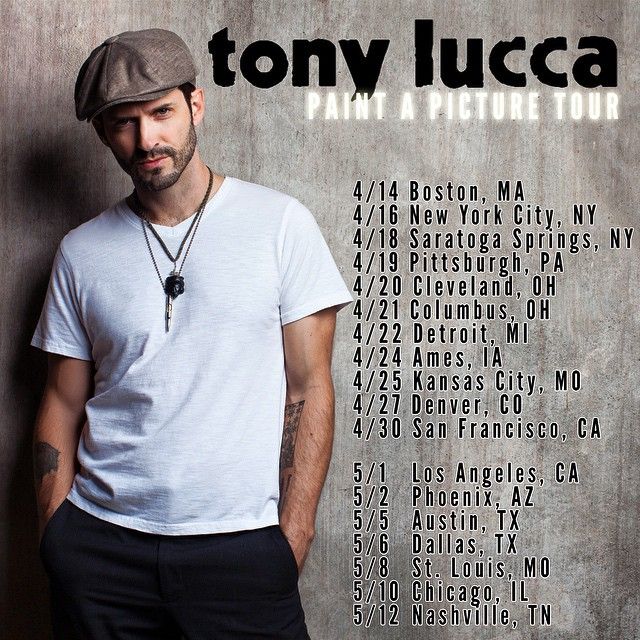 Tony Lucca - 2015 tour poster