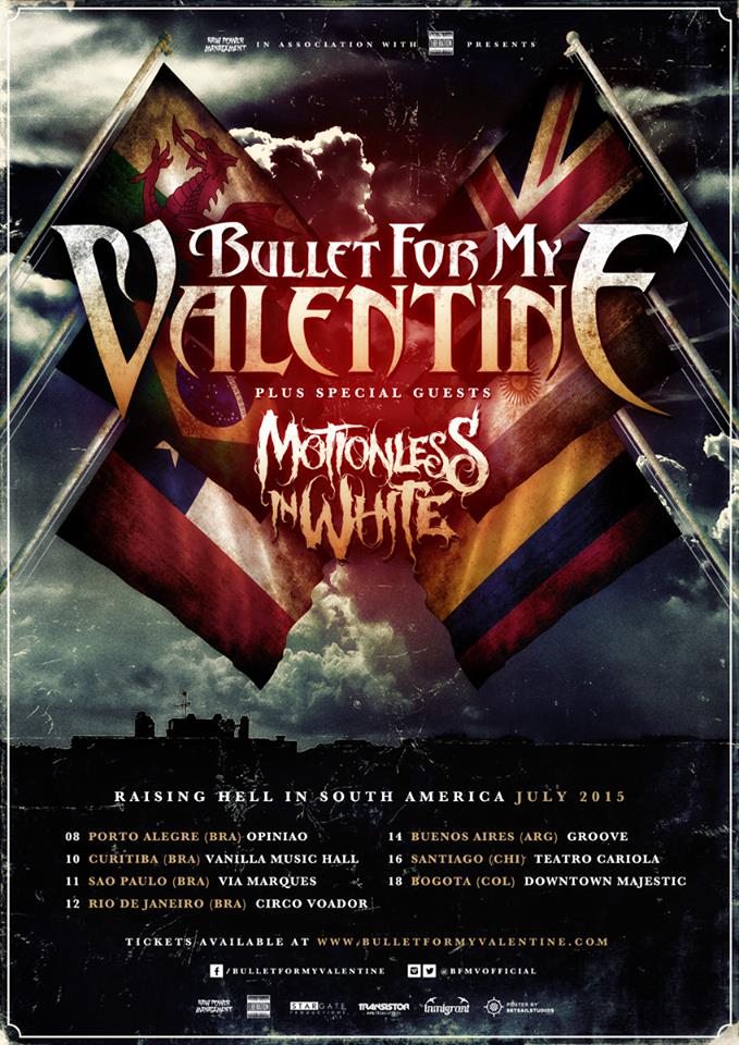 Bullet For My Valentine - Raising Hell In South America Tour - poster