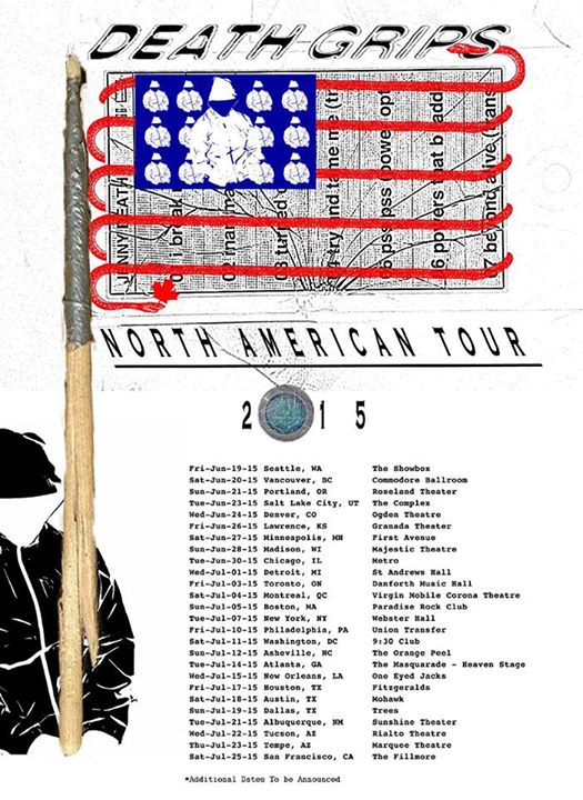 Death Grip - North American Tour 2015 - poster