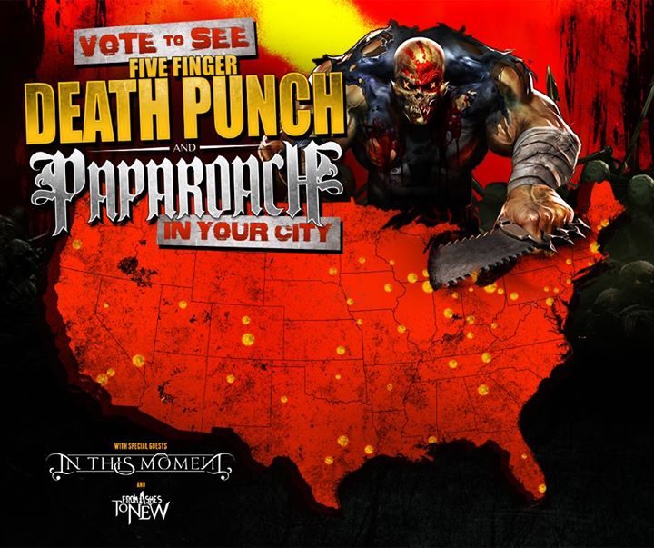 Five Finger Death Punch - Co-headlining Tour With Papa Roach - poster