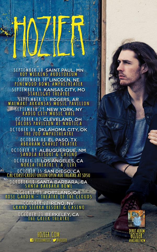 Hozier US Fall Tour 2015