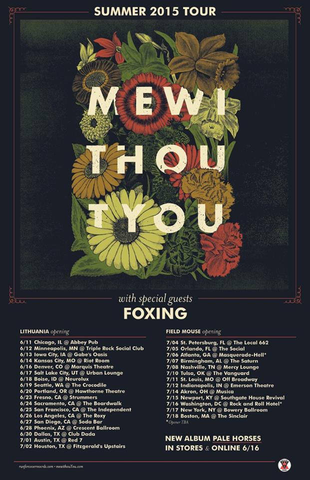 mewithoutyou - U.S. Summer Tour 2015 - poster