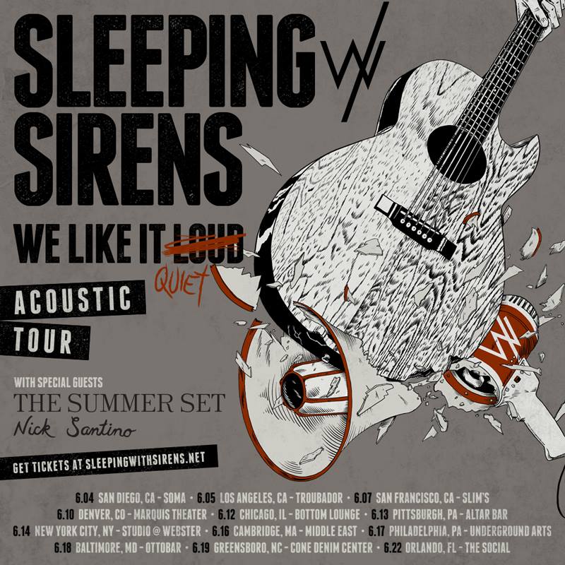 Sleeping With Sirens - We Like It Quiet Acoustic Tour - poster