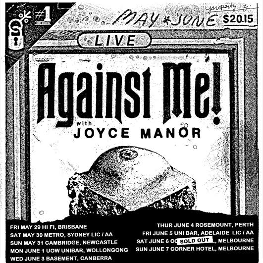 Against Me! - Australian Summer Tour 2015 - poster