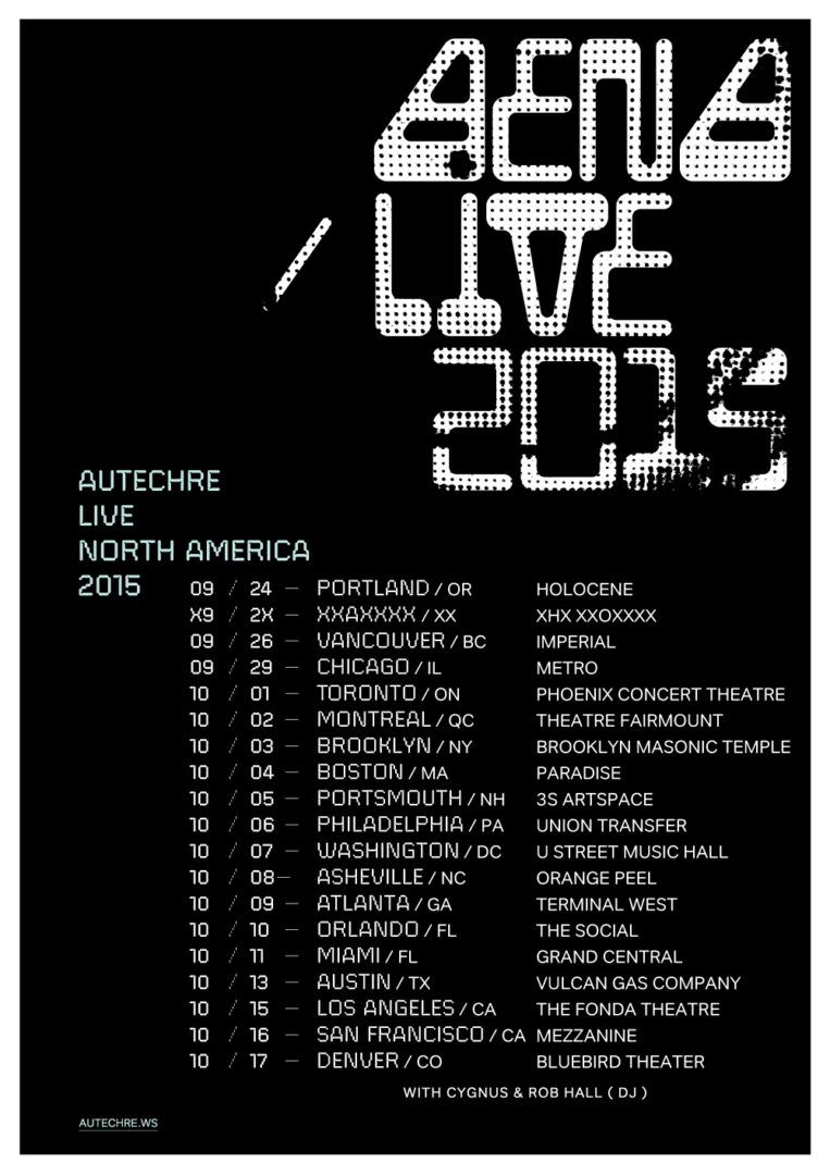 Autechre - 2015 Tour Poster