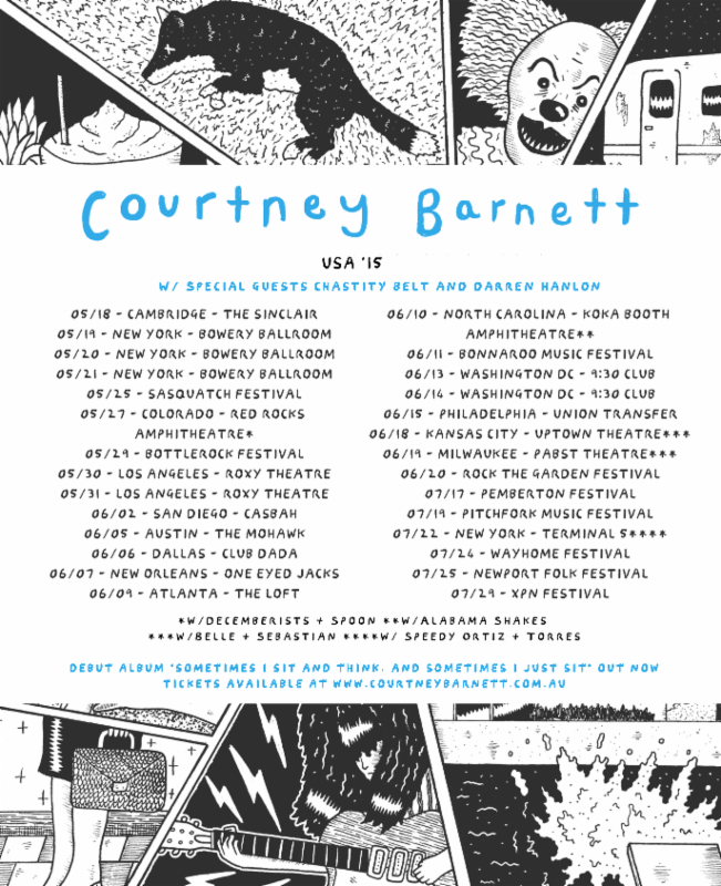 Courtney Barnett - U.S. Spring Tour 2015 - poster