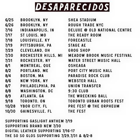 Desaparecidos - U.S. Summer Tour 2015 - poster