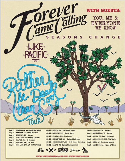 forever came calling - rather be dead than cool summer tour - poster - 2015