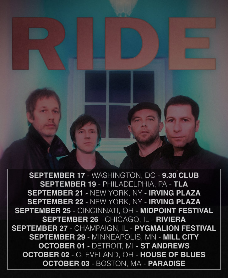Ride - East Coast Fall Tour 2015 - poster