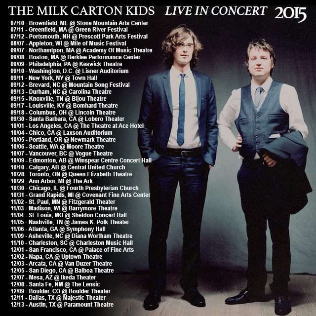The Milk Carton Kids - North American Fall Tour 2015 - poster