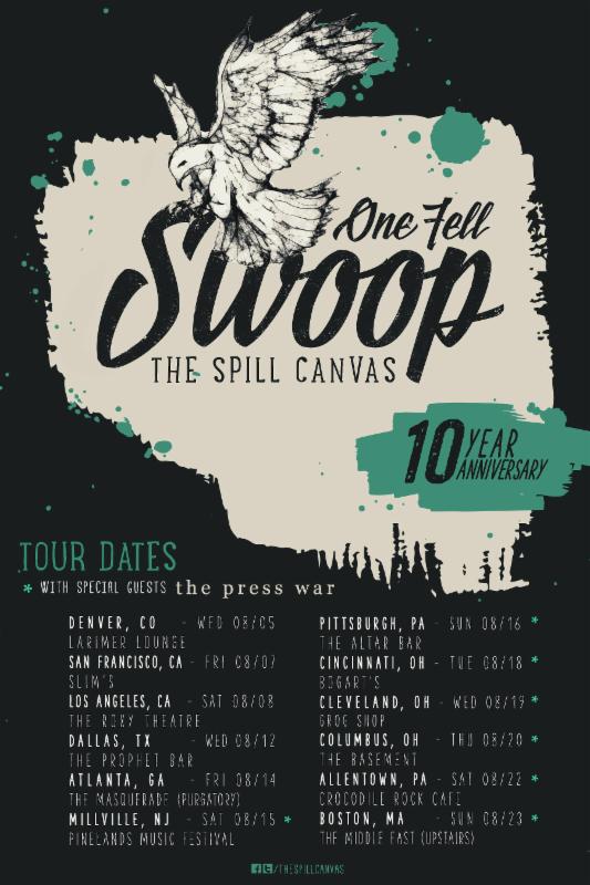 The Spill Canvas - One Fell Swoop 10 Year Anniversary Tour - poster