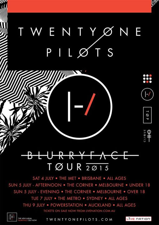 Twenty One Pilots - Australian Blurryface Tour Poster - 2015