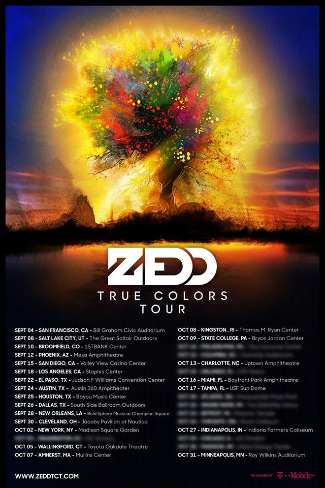 Zedd - The True Colors Tour - poster