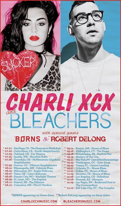 Charli XCX - Second Leg Of Charli And Jack Do America Tour With Bleachers - poster