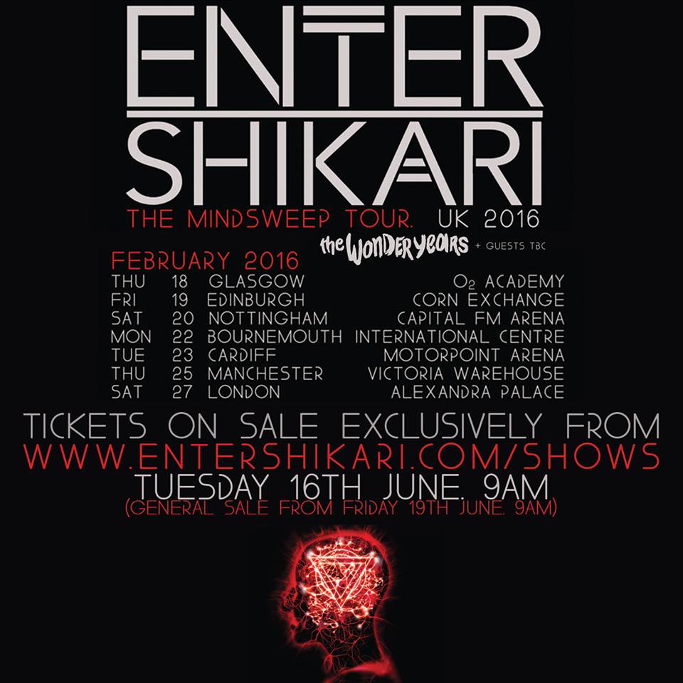 Enter Shikari - The Mindsweep UK Tour 2016 - poster