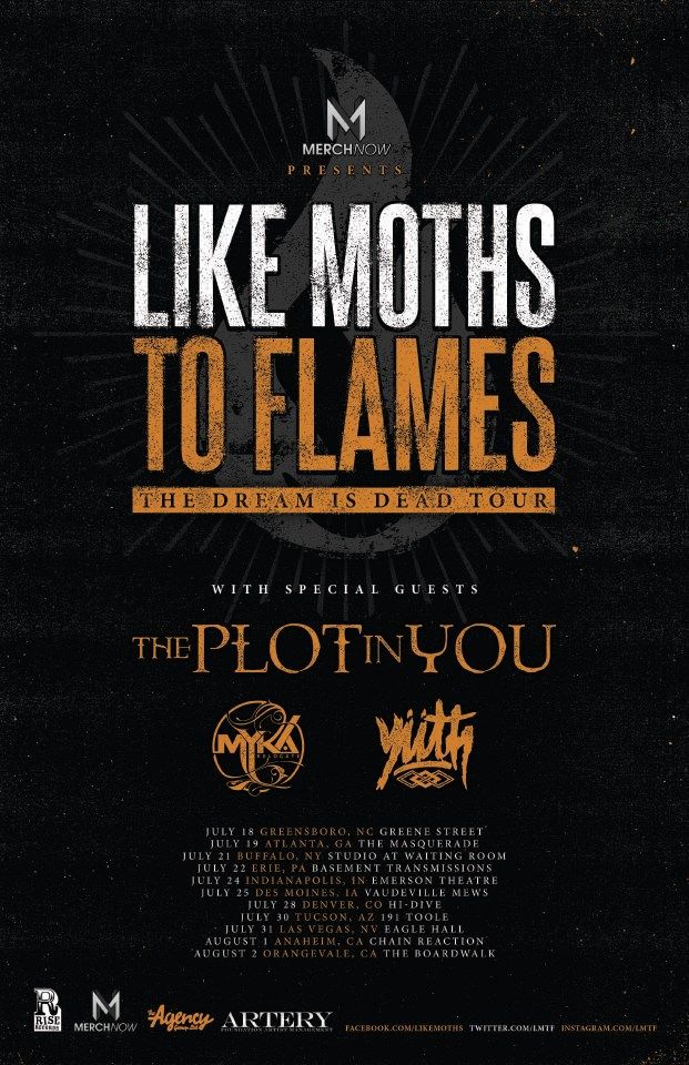 Like Moths To Flames - U.S. Tour - Poster - 2015