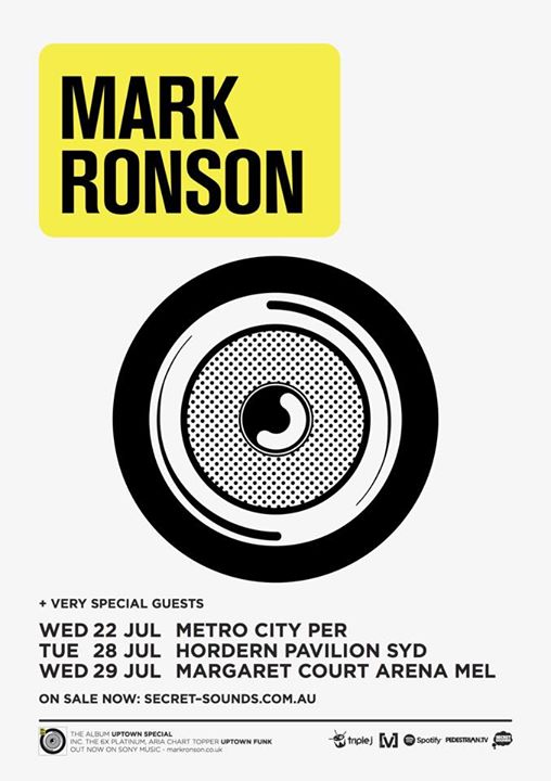 Mark Ronson - Australian Summer Tour 2015 - poster