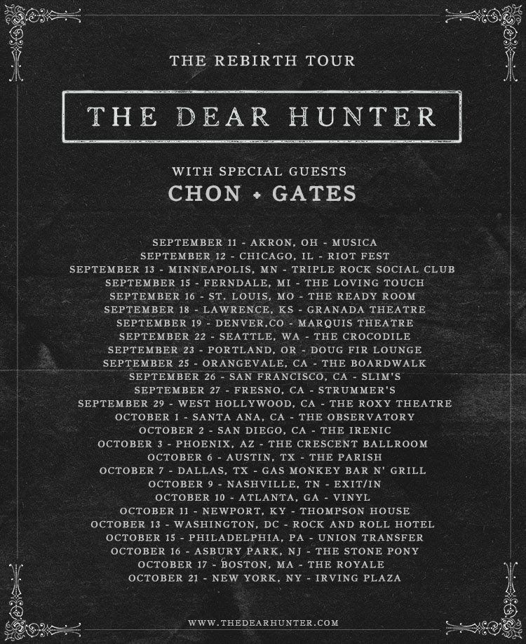 The Dear Hunter - 2015 Tour Poster