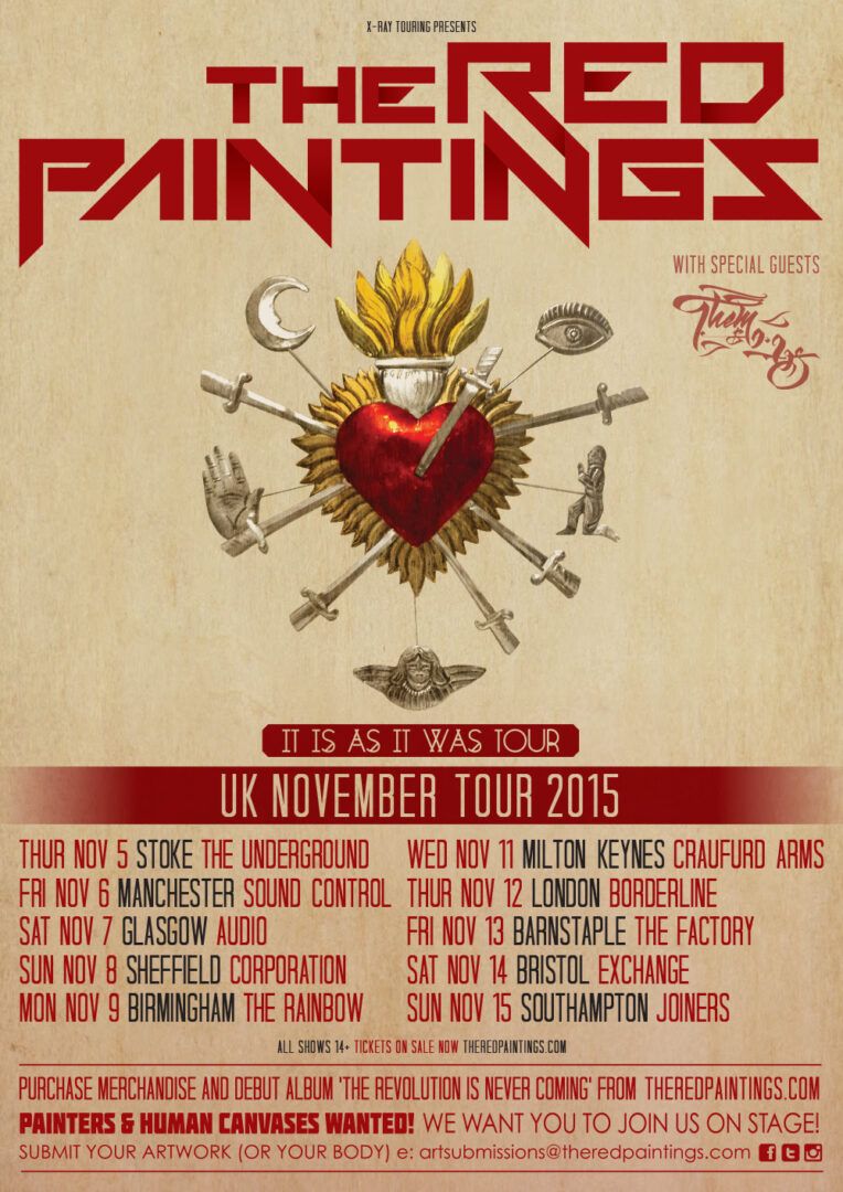 The Red Paintings - It Is As It Was UK Tour - 2015 Tour Poster
