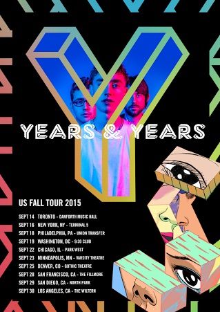Years & Years - 2015 Tour Poster