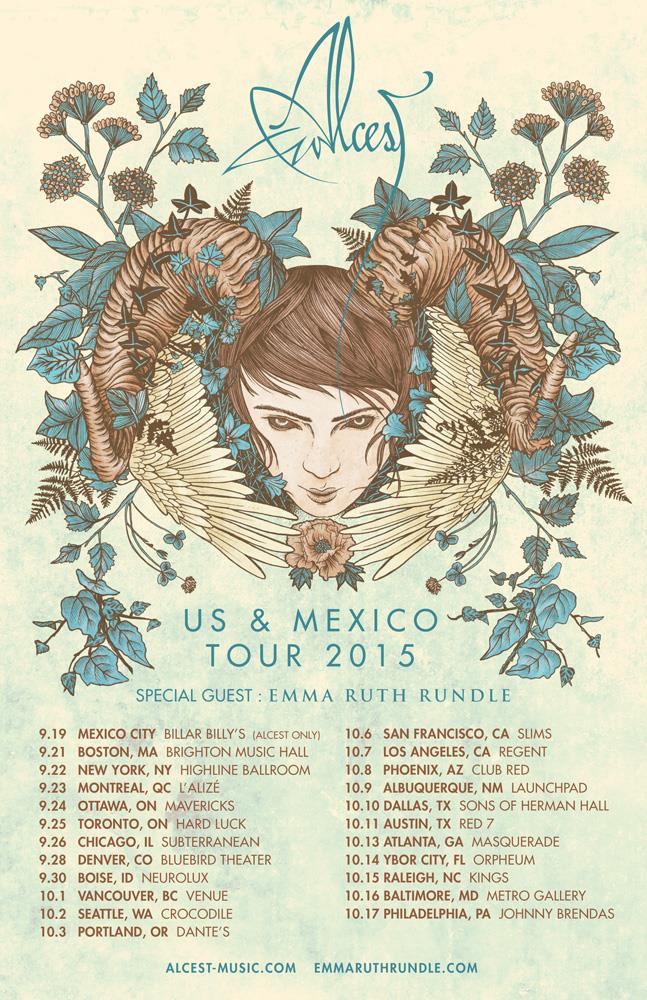 Alcest - US & Mexico 2015 Tour - Poster