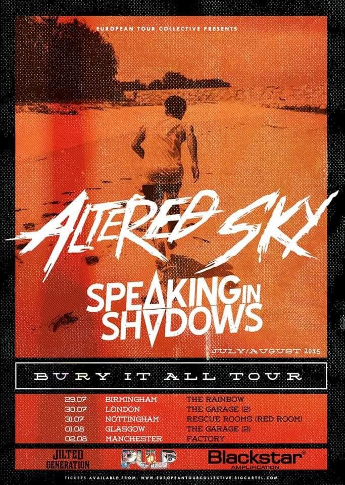 Altered Sky - The Bury It All UK Tour - 2015 Tour Poster