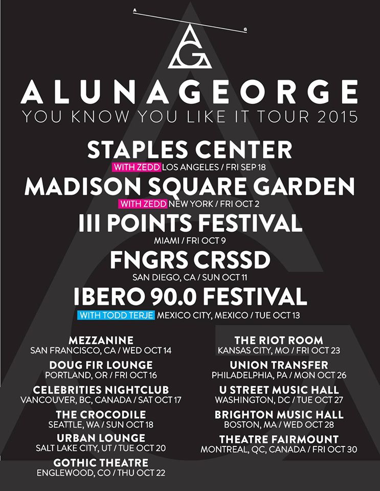 AlunaGeorge - You Know You Like It Tour 2015 - poster